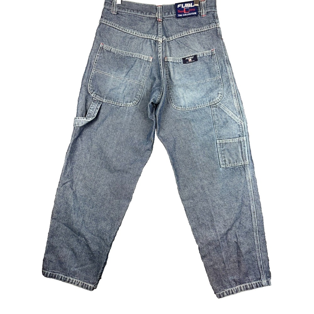 Vintage FUBU The Collection Carpenter‎ Jeans Size 34x31 ACTUAL Blue Streetwear